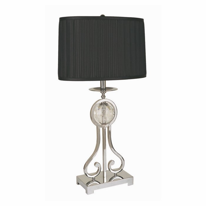 Pleated Rectangular Table Lamp with Metal Base, Set of 2, Blue and Silver