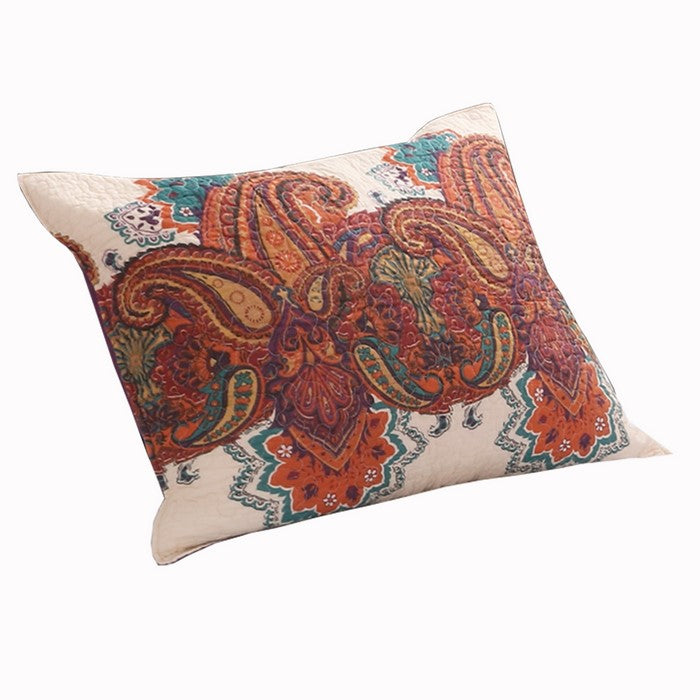 26 x 20 Standard Cotton Pillow Sham with Jacobean Print, Multicolor - BM223400