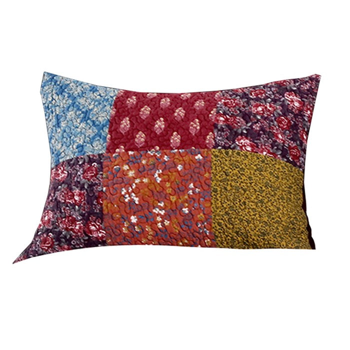 20x36 Reversible King Sham with Patch Work, Multicolor - BM223406
