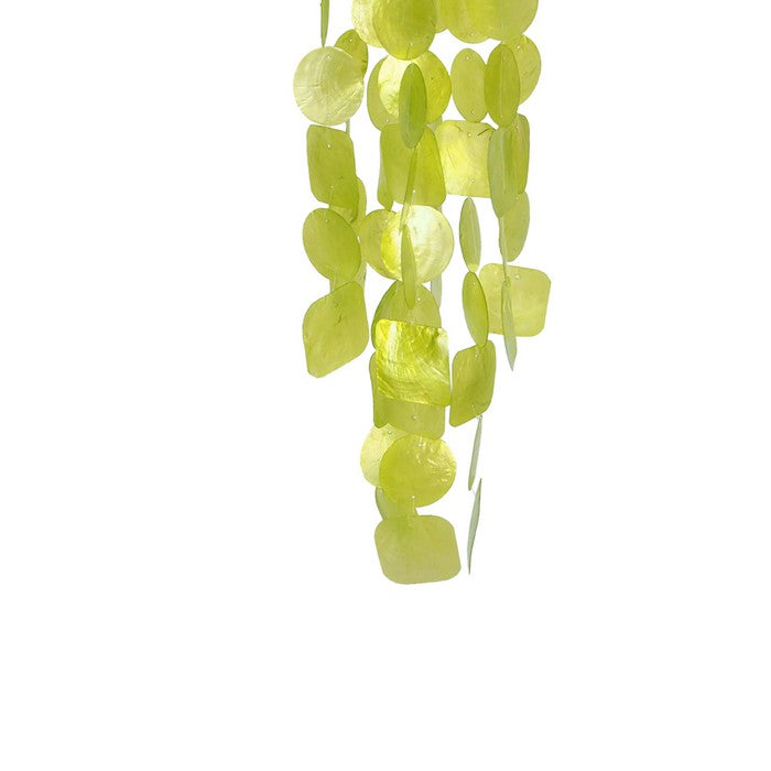 Aesthetically Designed Handmade Wind Chime with Capiz Shell Hangings, Green