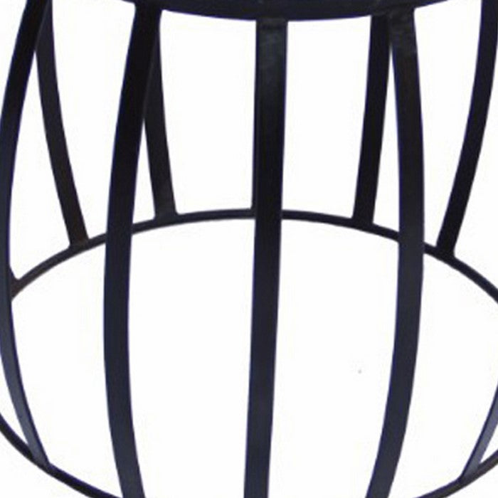 The Urban Port Concave Base Round Marble Top Side/ End Table, White