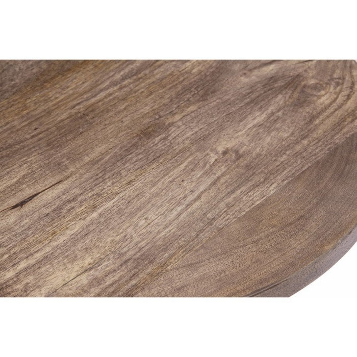 The Urban Port Industrial Style Round Top End Table With Metal Wire Style Legs, Brown And Black