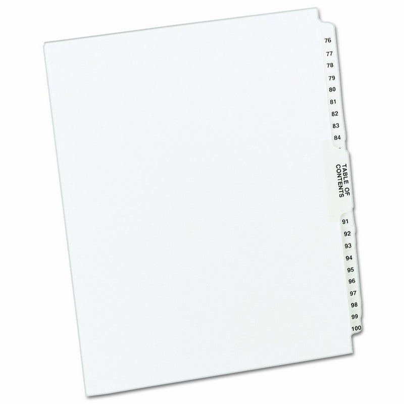 Avery Avery-Style Legal Side Tab Dividers, 26-Tab, 76-100, Letter Size, White, 25 per Set (11397)