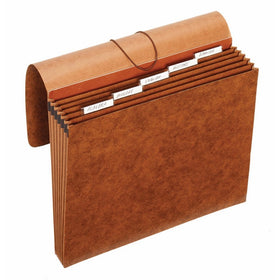 Globe-Weis Letha-Tone 6-Pocket Student File, Letter Size, Brown, (MM38L)