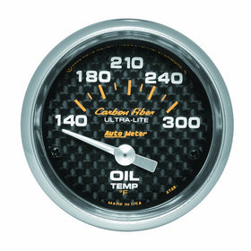 Auto Meter 4748 Carbon Fiber Electric Oil Temperature Gauge