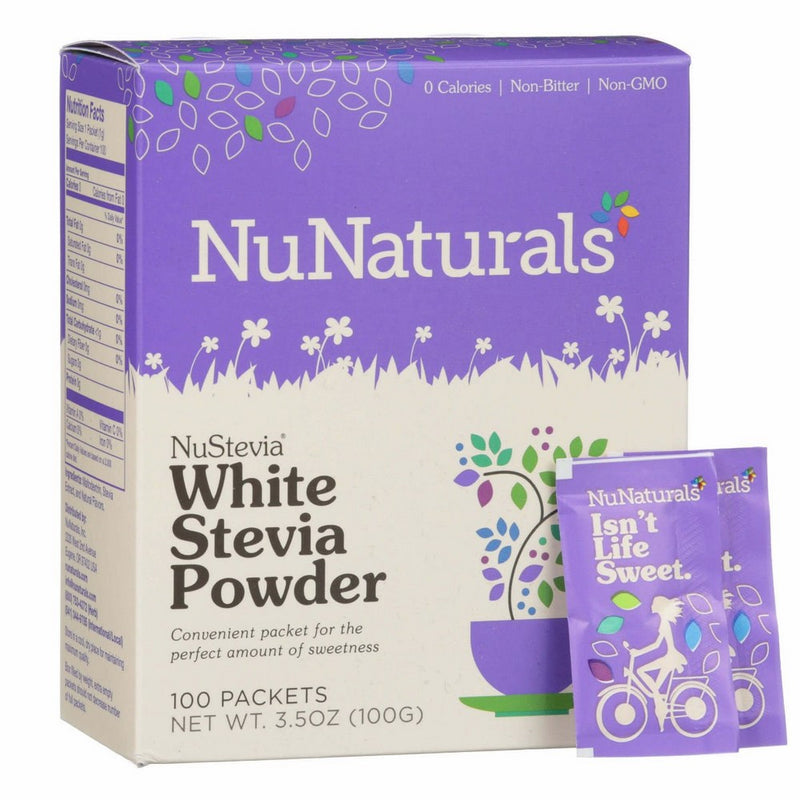 NuNaturals – NuStevia – White Stevia Powder – All-Purpose Sweetener – 100 Count