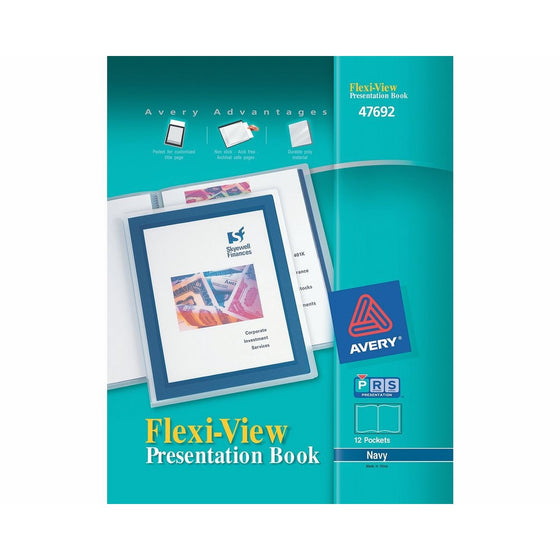 Avery Flexi-View Presentation Book, Blue, 12-Page Book (47692)