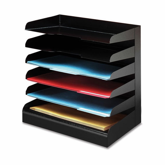 Buddy Products Classic 6 Tier Trays, Legal Size, Steel, 9.5 x 14.375 x 15 Inches, Black (0416-4)