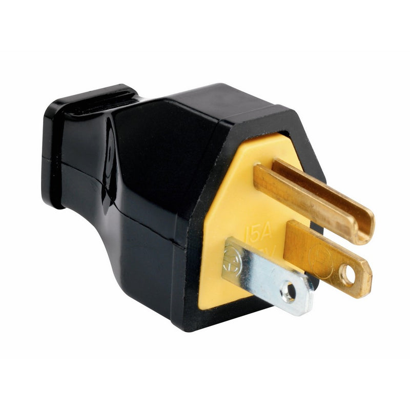 Legrand - Pass & Seymour SA399BKCC10 Residential Straight Blade Plug 15-Amp 125-volt Two Pole Three Wire, Black