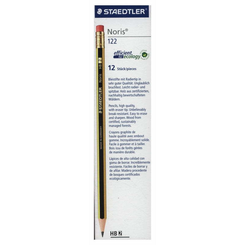 Staedtler Noris 122-HB Pencils Rubber-tipped Box Of 12 HB (2) Degree