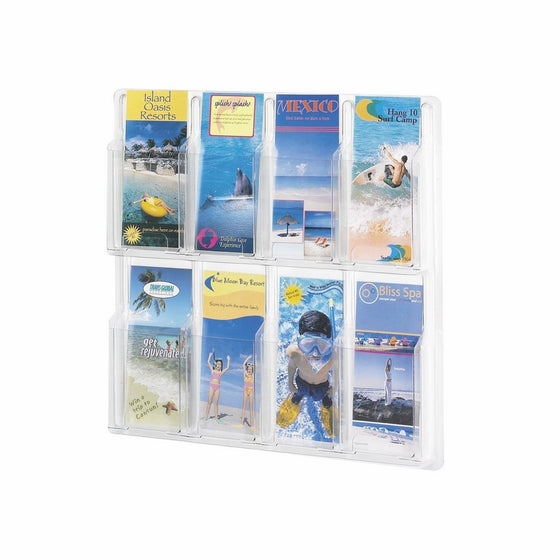 Safco Products 5608CL Reveal Literature Display, 8 Pamphlet, Clear