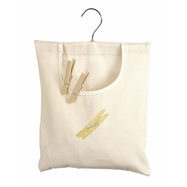 Whitmor Canvas Clothespin Bag Hanging Storage Organizer