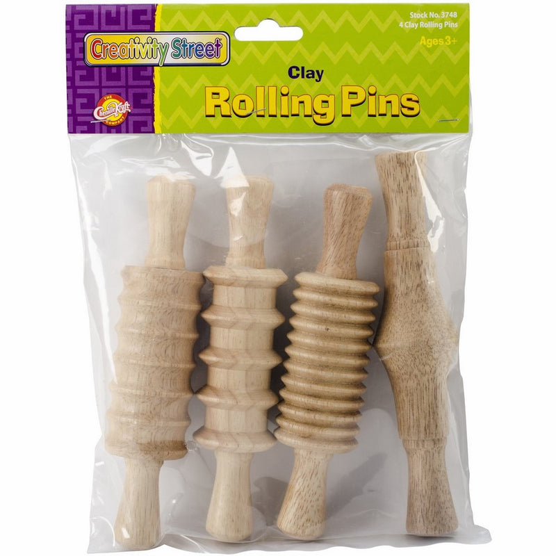 Creativity Street 3748 Modeling Clay Rolling Pins, Multicolor, 4-Pack