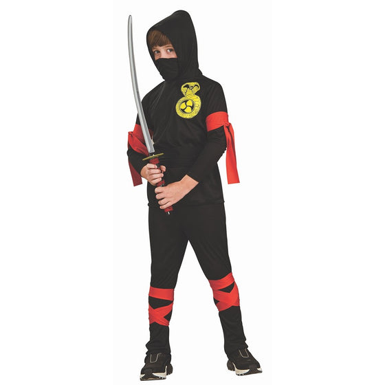 Haunted House Child's Black Ninja Costume, Large