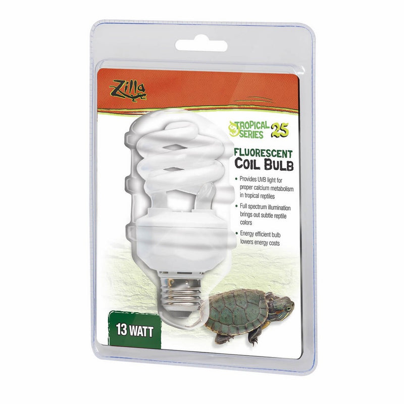 Zilla 11830 Tropical 25 UVB Fluorescent Bulb, 13-Watt Coil