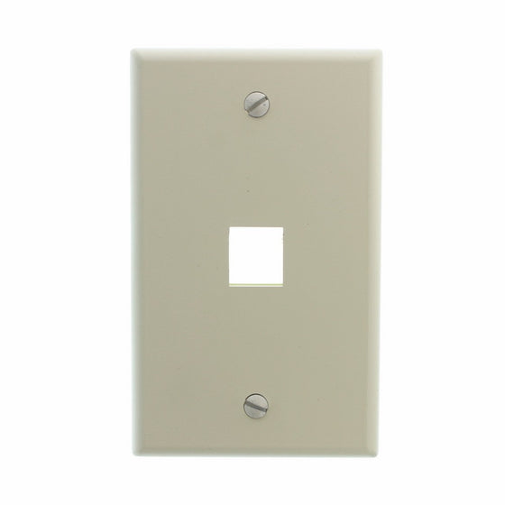 Leviton 41080-1AP 1-Gang 1 Port QuickPort Plastic Wallplate - Almond