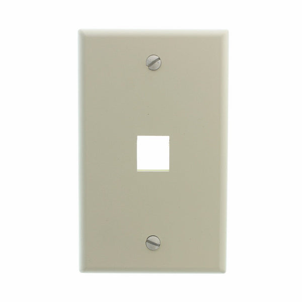 Leviton 41080-1AP 1-Gang 1 Port QuickPort Plastic Wallplate - Almond