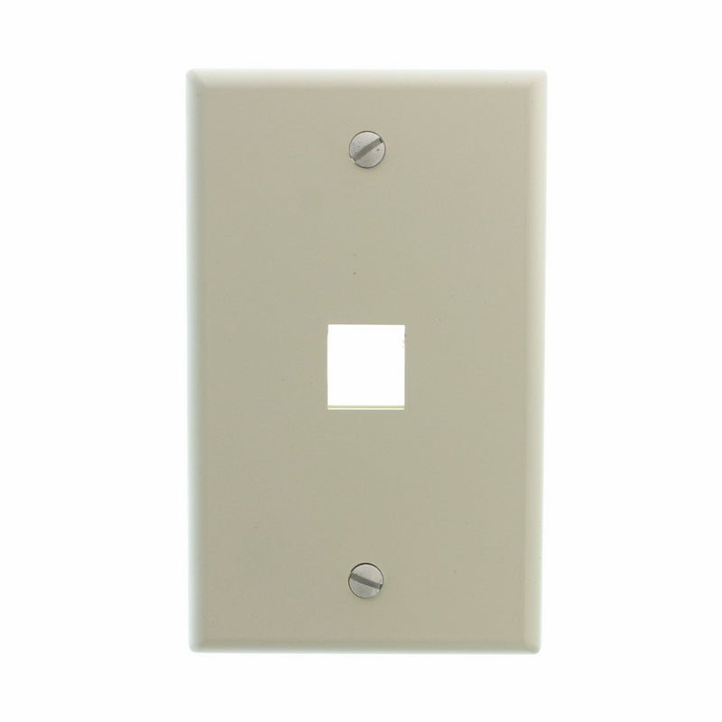 Leviton 41080-1AP 1-Gang 1 Port QuickPort Plastic Wallplate - Almond