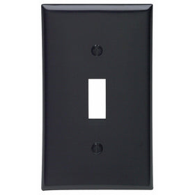 Leviton 80701-E 1-Gang Toggle Device Switch Wallplate, Standard Size, Thermoplastic Nylon, Device Mount, Black