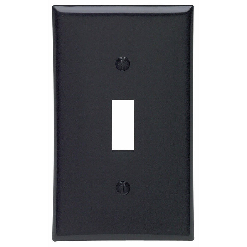 Leviton 80701-E 1-Gang Toggle Device Switch Wallplate, Standard Size, Thermoplastic Nylon, Device Mount, Black