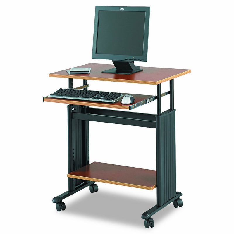 Safco Products 1925CY Muv 29-34"H Stand-Up Desk Adjustable Height Computer Workstation with Keyboard Shelf, Cherry