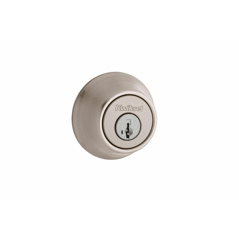 Kwikset Single Cylinder Deadbolt with SmartKey, Satin Nickel Finish