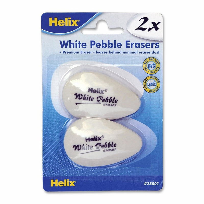 Helix White Pebble Eraser, Pack of 2 (25001)