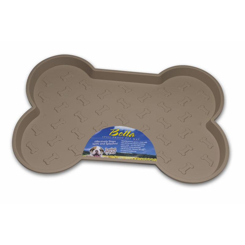 Loving Pets Bella Spill-Proof Pet Mat for Dogs, Small, Tan