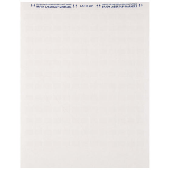 Brady LAT-15-361-1 0.5" Width x 0.75" Height, B-361B Self-Laminating Polyester, Matte Finish White/Translucent Laser Printable Label (Pack of 1000)