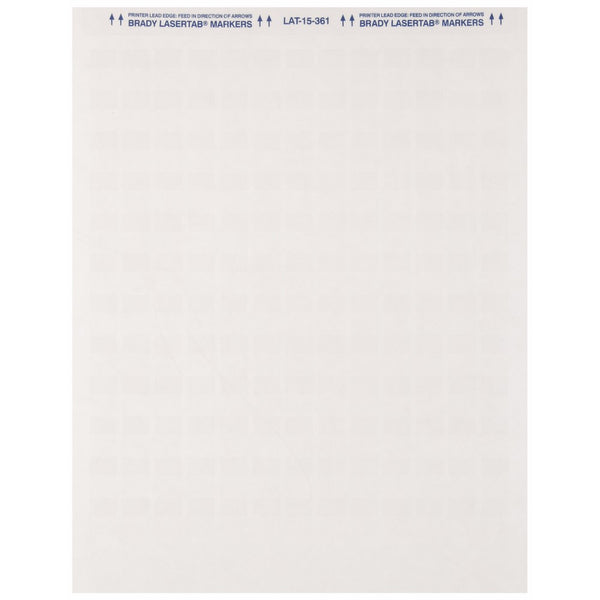 Brady LAT-15-361-1 0.5" Width x 0.75" Height, B-361B Self-Laminating Polyester, Matte Finish White/Translucent Laser Printable Label (Pack of 1000)