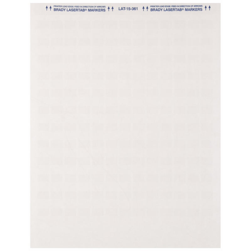 Brady LAT-15-361-1 0.5" Width x 0.75" Height, B-361B Self-Laminating Polyester, Matte Finish White/Translucent Laser Printable Label (Pack of 1000)