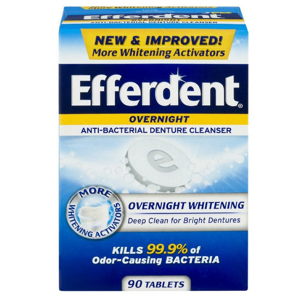 Efferdent Overnight Denture Cleanser Pm 78 Tablets Each (Pack of 2)