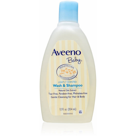 Aveeno Baby Wash & Shampoo For Hair & Body, Tear-Free, 12 fl. oz