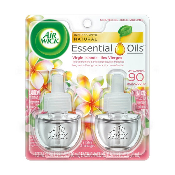 Air Wick Scented Oil 2 Refills, Virgin Islands, (2X0.67oz), Air Freshener