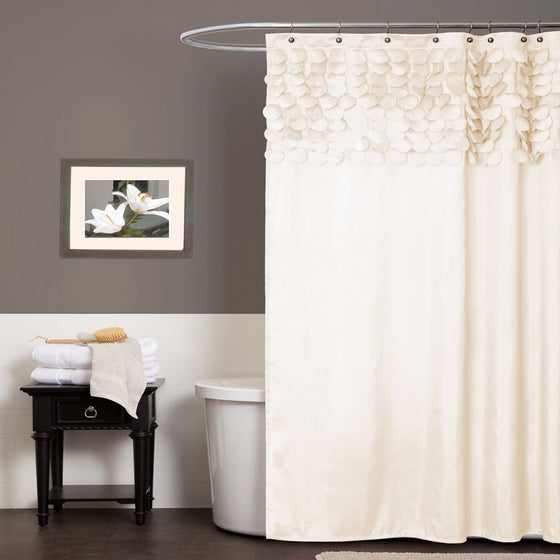 Lush Decor Lillian Shower Curtain, 72-Inch by 72-Inch, Beige