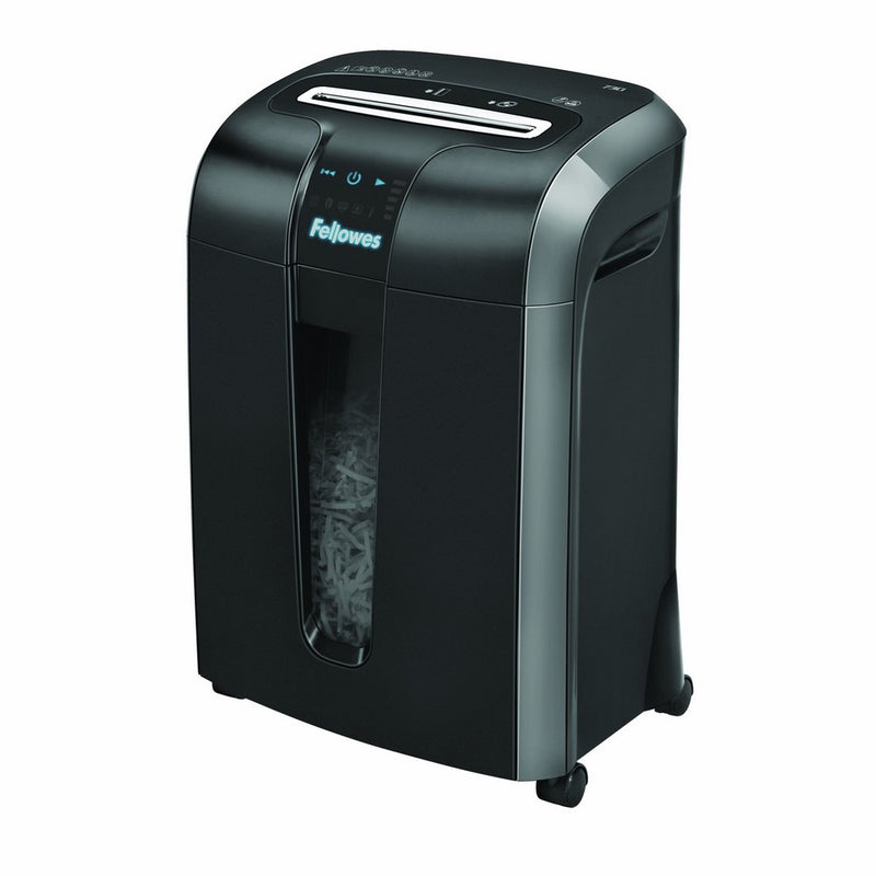 Fellowes Powershred 73Ci 100% Jam Proof Medium, Duty Cross, Cut Shredder, 12 Sheet Capacity, Black/Dark Silver (4601001)