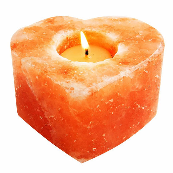 Evolution Salt - Heart Tealight Himalayan Salt Candle Holder 1 Hole