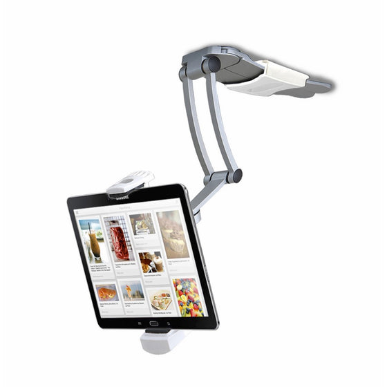 CTA Digital PAD-KMS 2-in-1 Kitchen Tablet Stand and Adjustable Wall Mount - for iPad 2018/iPad Pro 12.9/mini/Galaxy Tab S3/more