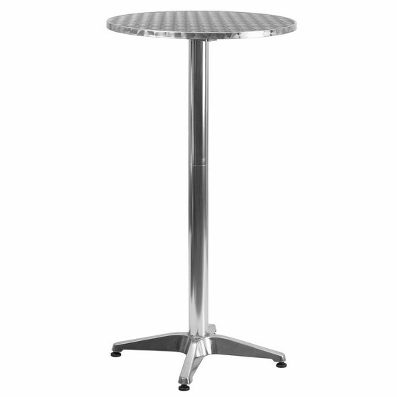 Flash Furniture 23.25'' Round Aluminum Indoor-Outdoor Folding Bar Height Table with Base