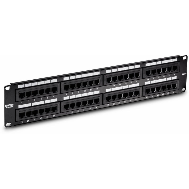 TRENDnet 48-Port Cat6 Unshielded Wallmount or Rackmount Patch Panel, Compatible with Cat 3/4/5/5e/6 Cabling, TC-P48C6