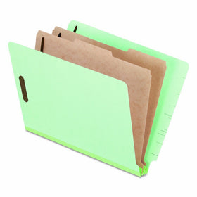 Pendaflex Pressboard End-Tab Classification Folders, Letter Size, 2 Dividers, 2.5" Expansion, Light Green, Straight Cut Tabs, 10/BX (23224)