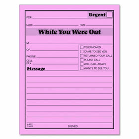 TOPS While You Were Out One-Sided Note Pads, 4.25 x 5.5 Inches, Pink, 50 Sheets per Pad, 12 Pads per Pack (3002P)