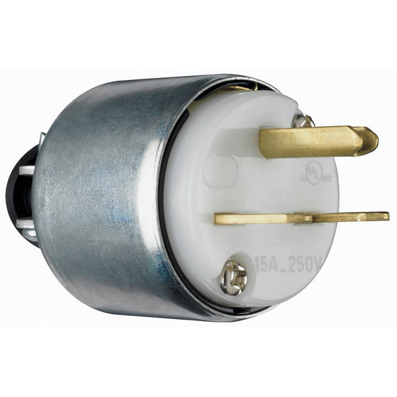 Legrand - Pass & Seymour PS615PACC20 15-Amp 250-volt Armored Clamp Lock Plug with Self Centering Cord Grip, Heavy Duty Construction