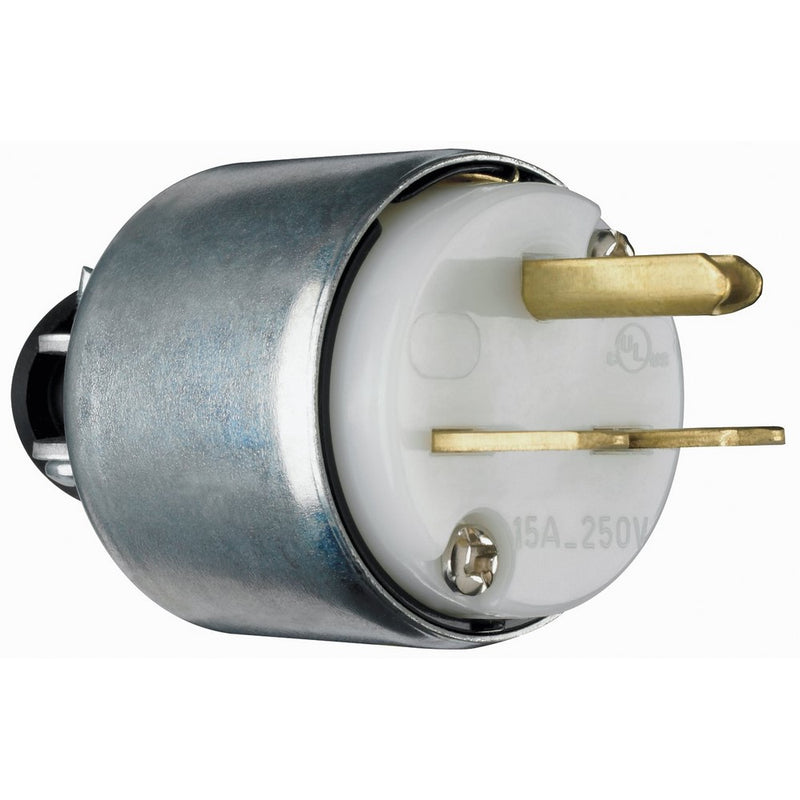 Legrand - Pass & Seymour PS615PACC20 15-Amp 250-volt Armored Clamp Lock Plug with Self Centering Cord Grip, Heavy Duty Construction