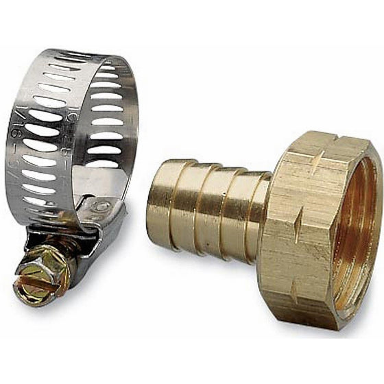 Nelson 50451 5/8-Inch Female Brass Hose Repair with Worm Gear Clamp