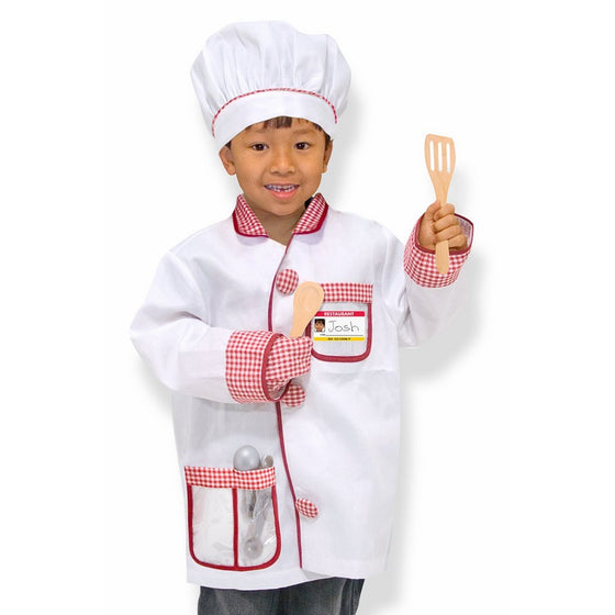 Melissa & Doug 4838 Chef Role Play Costume Set, White, Ages 3-6 Years