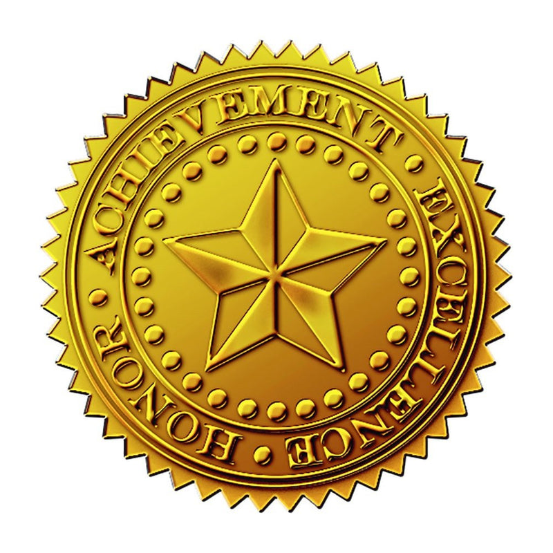 Great Papers! Starburst Embossed and Gold Foil Certificate Seal, 1.75", 48 Count (903419)