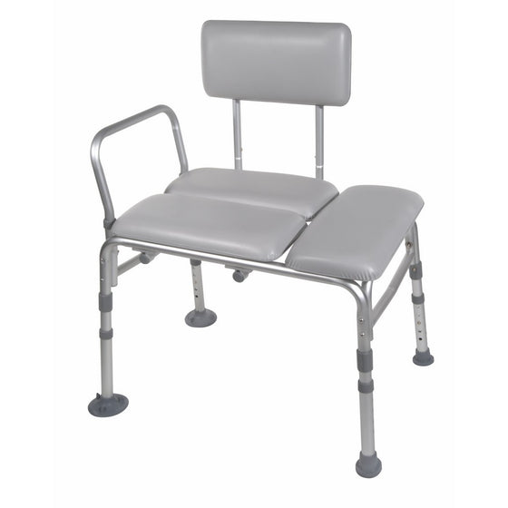 Drive Medical Padded Seat Transfer Bench, Gray