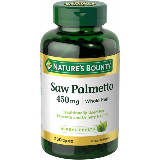 Nature's Bounty Natural Saw Palmetto 450 mg, 250 Capsules