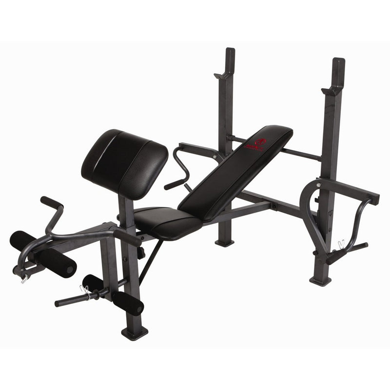 Marcy Standard Weight Bench with Leg Developer Multifunctional Workout Station for Home Gym Weightlifting and Strength training